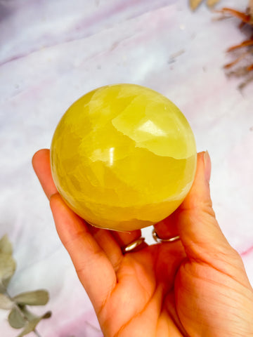 Lemon Calcite Sphere