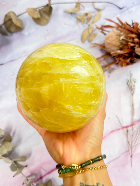 Large Lemon Calcite Sphere