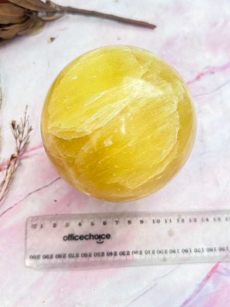 Large Lemon Calcite Sphere