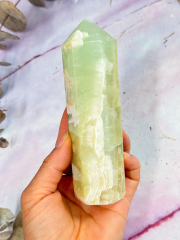 Pistachio Calcite Point