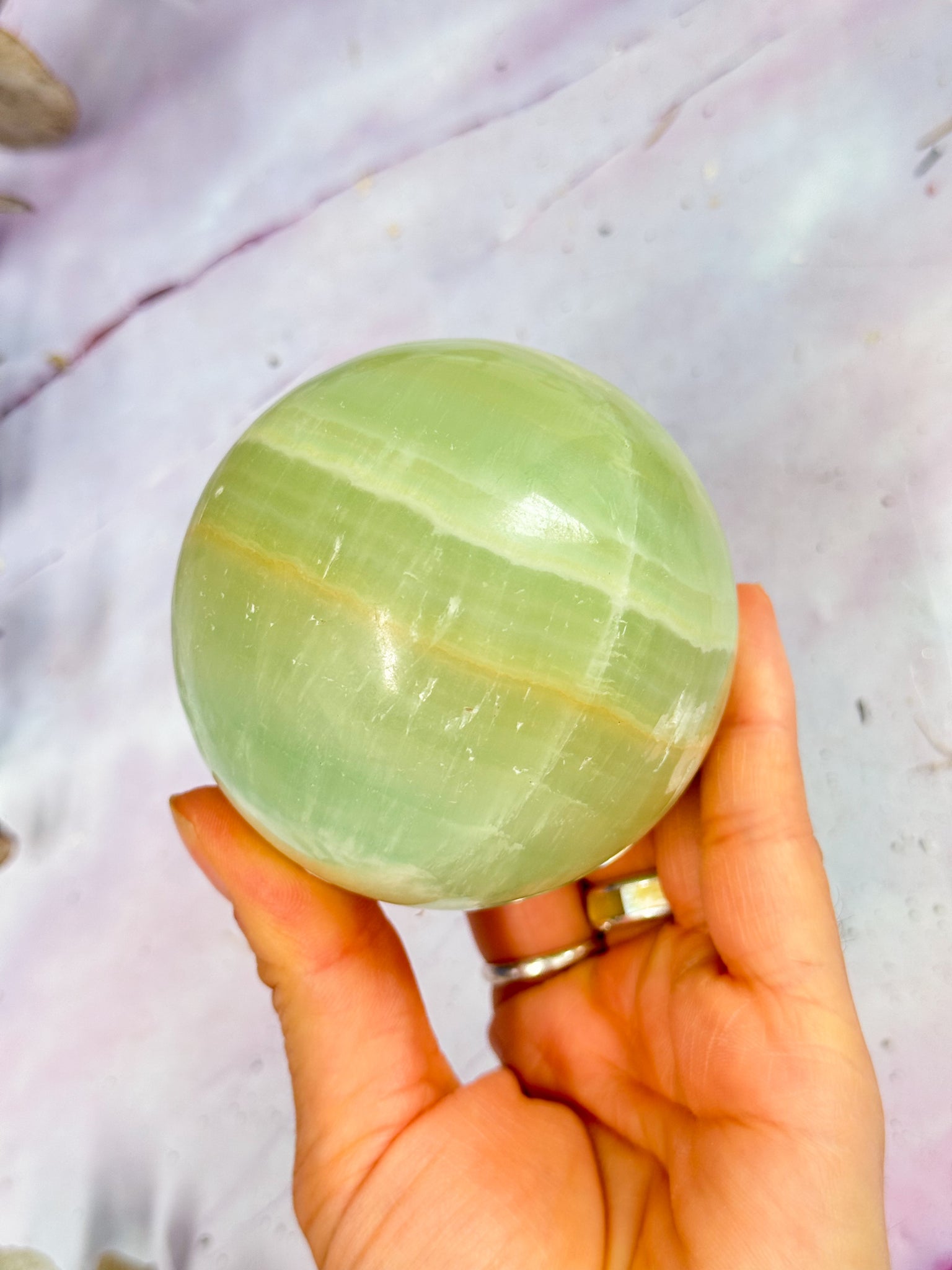 Pistachio Calcite Sphere