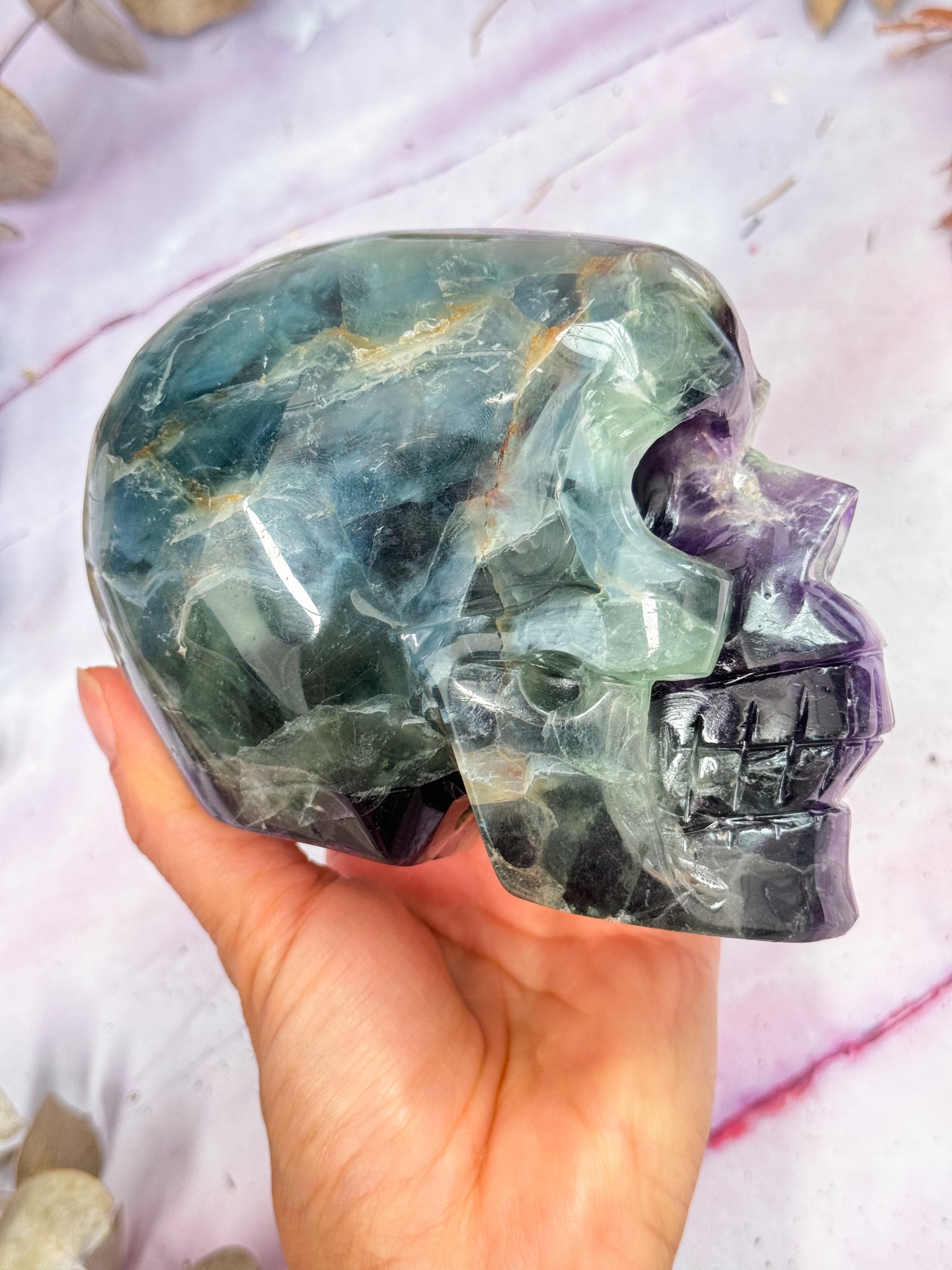 Rainbow Fluorite Skull