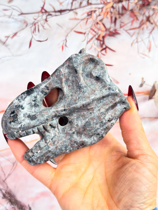 Yooperlite T-Rex Head Carving