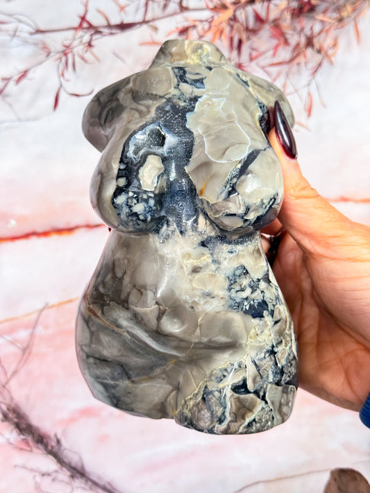 Volcanic Agate Torso Carving