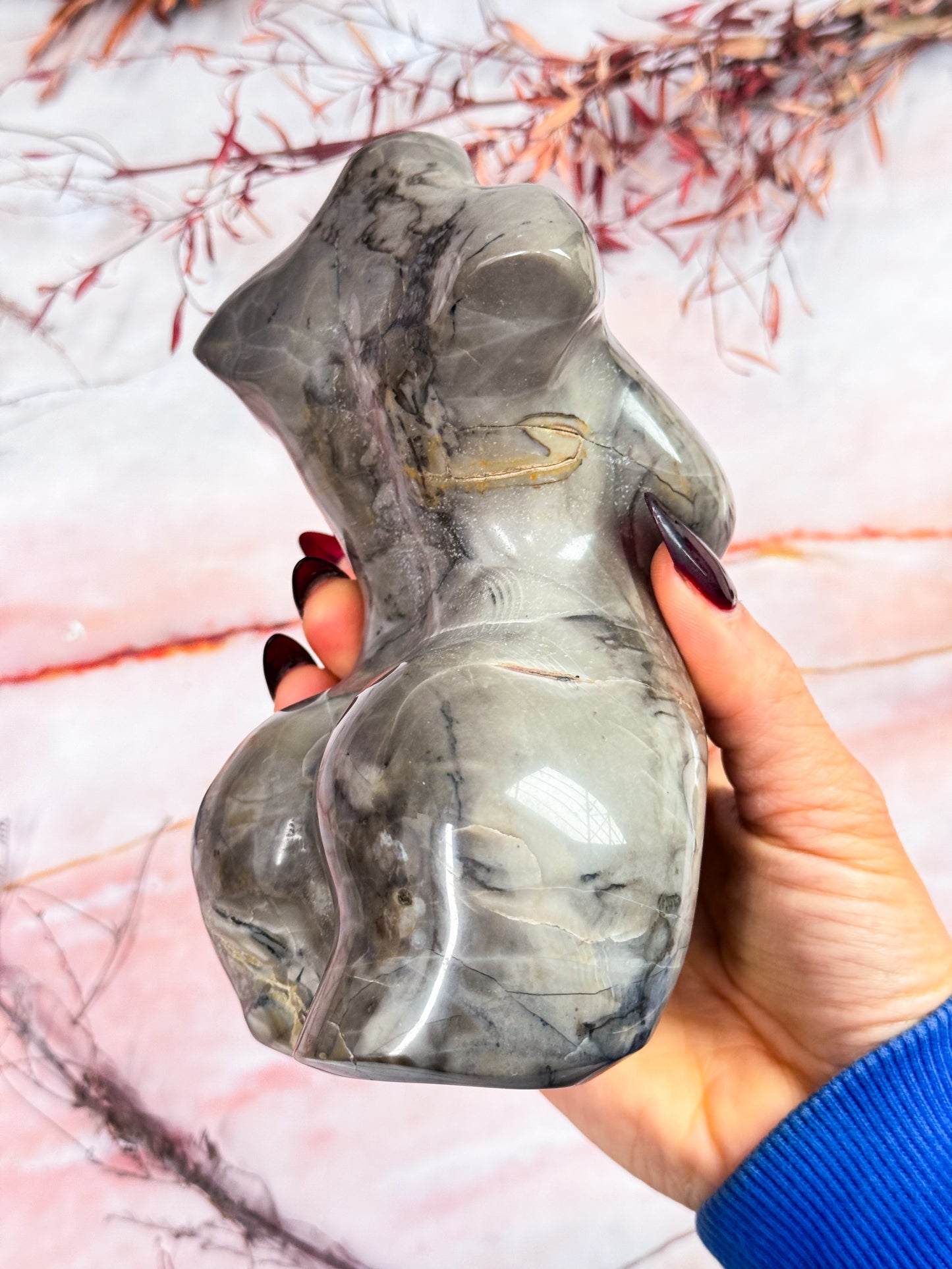 Volcanic Agate Torso Carving