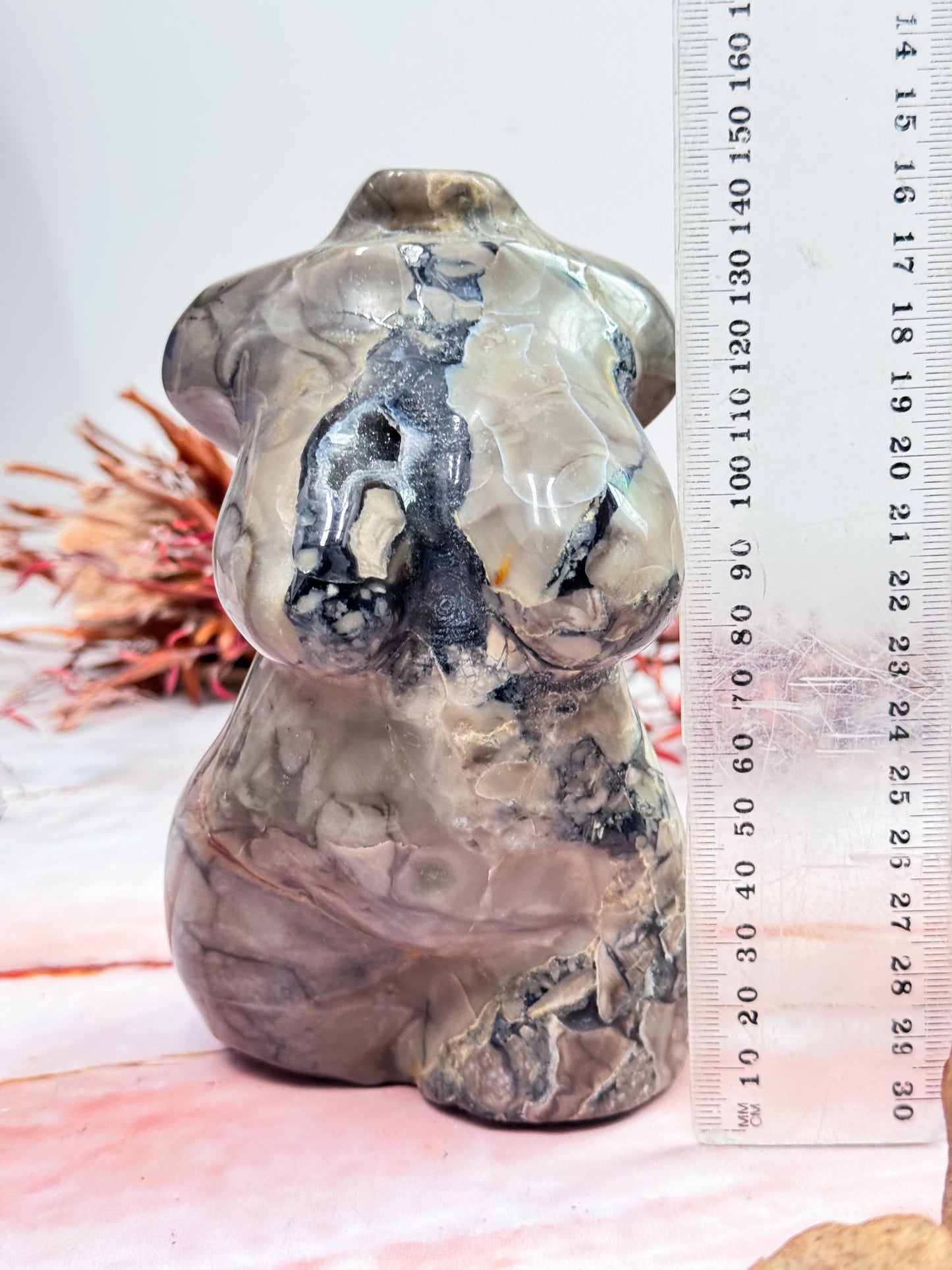 Volcanic Agate Torso Carving