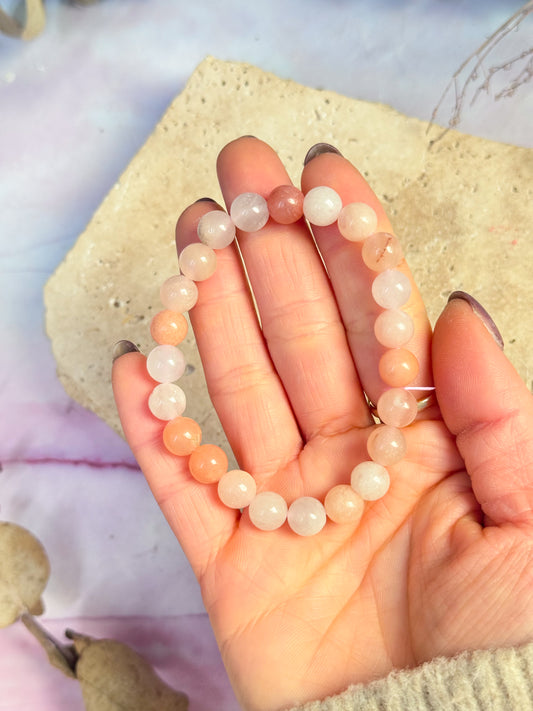 Peach Aventurine Bead Bracelets