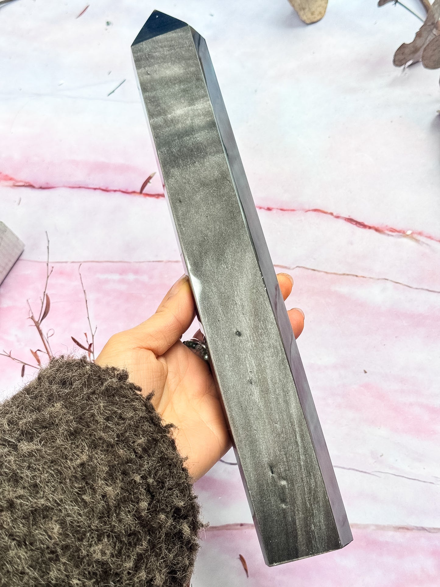 Silver Sheen Obsidian Tower