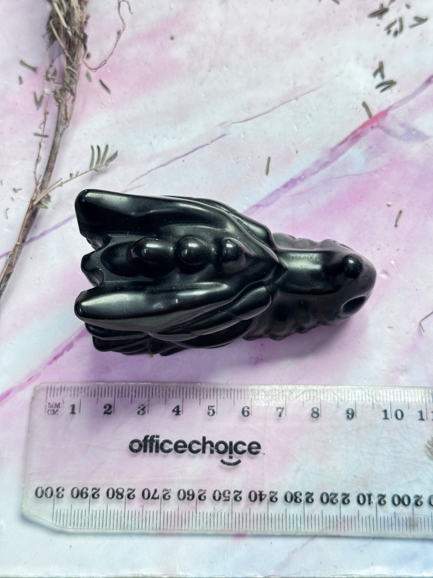 Obsidian Dragon Head Carvings