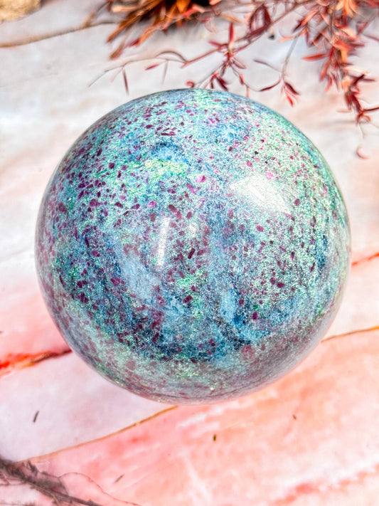 Large Ruby in Kyanite Sphere