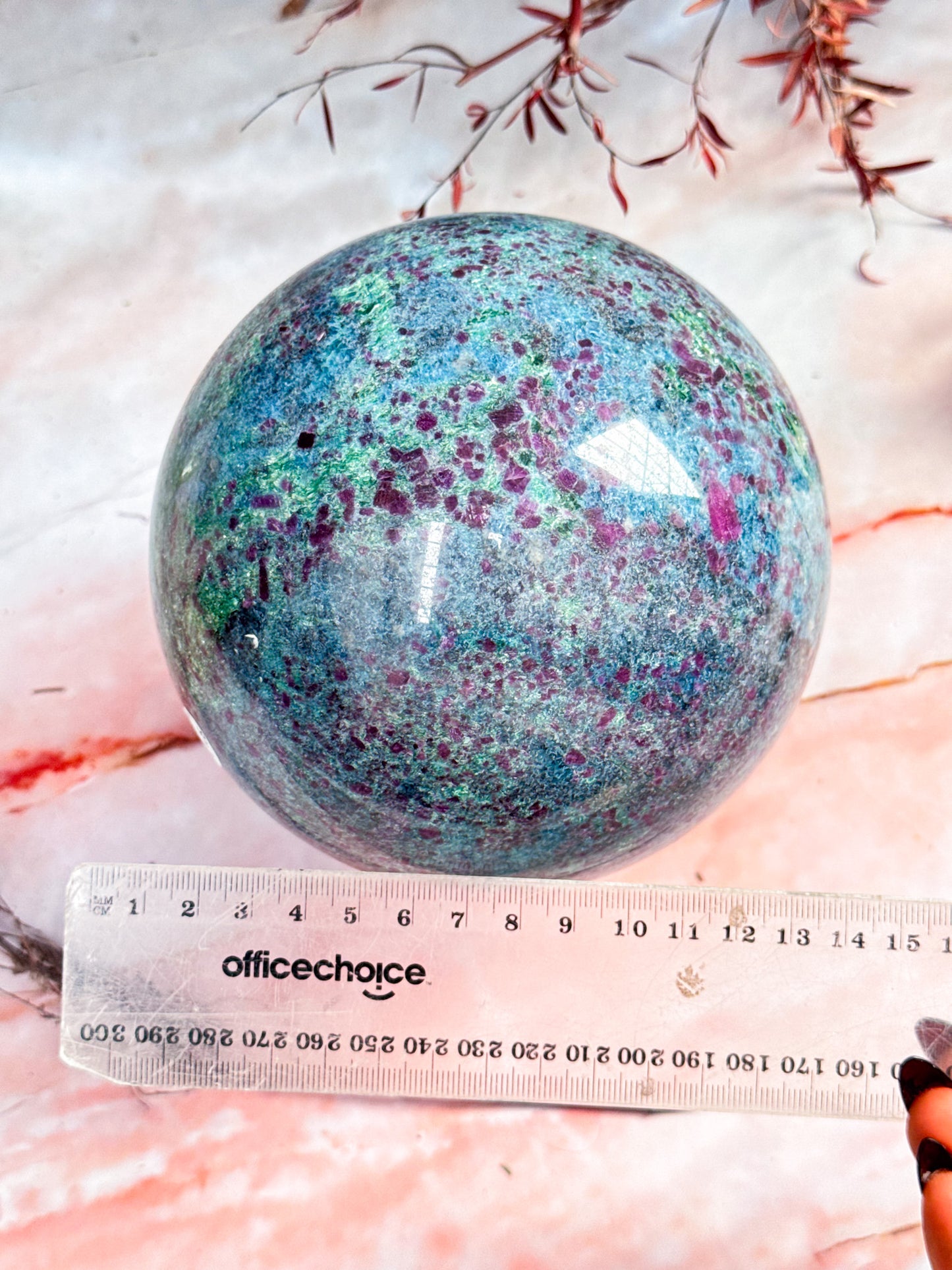 Large Ruby in Kyanite Sphere