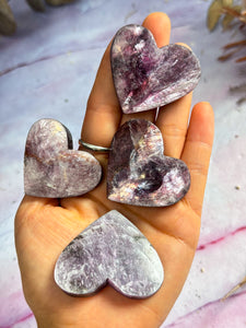 High Grade Purple Mica Hearts
