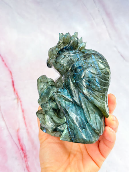 Labradorite Parrot Carving