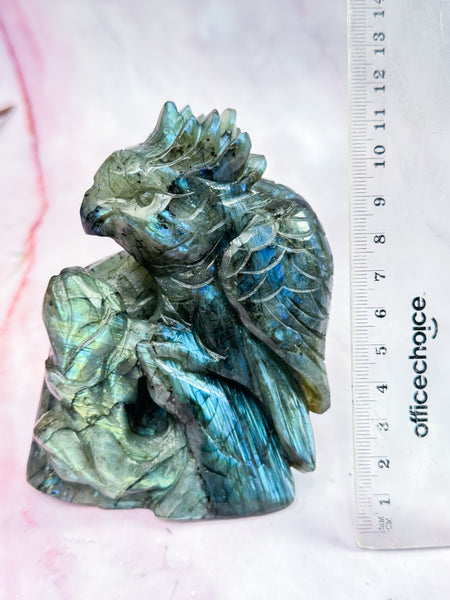 Labradorite Parrot Carving