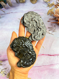 Obsidian Medusa Carvings