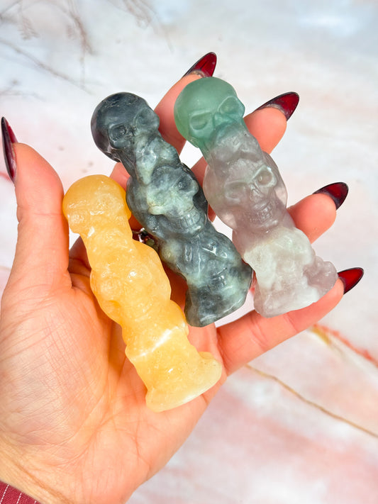 Hear No, See No, Speak No Evil Stacked Skulls