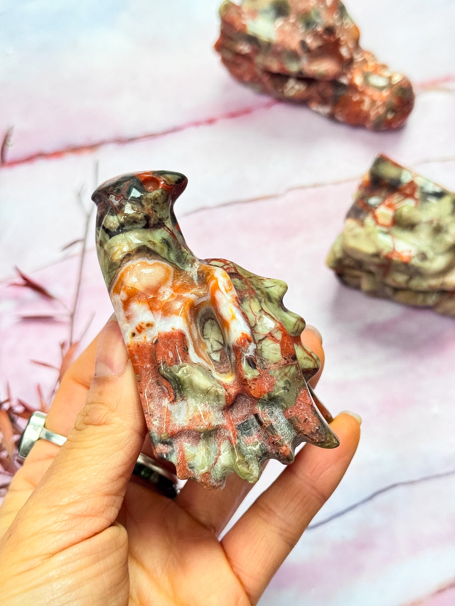 Money Agate Dragon Heads
