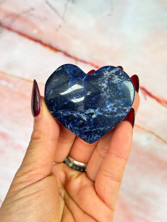 Sodalite Hearts and Palmstones