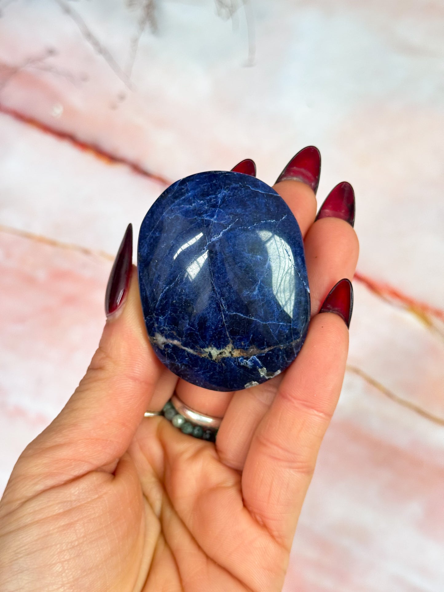 Sodalite Hearts and Palmstones
