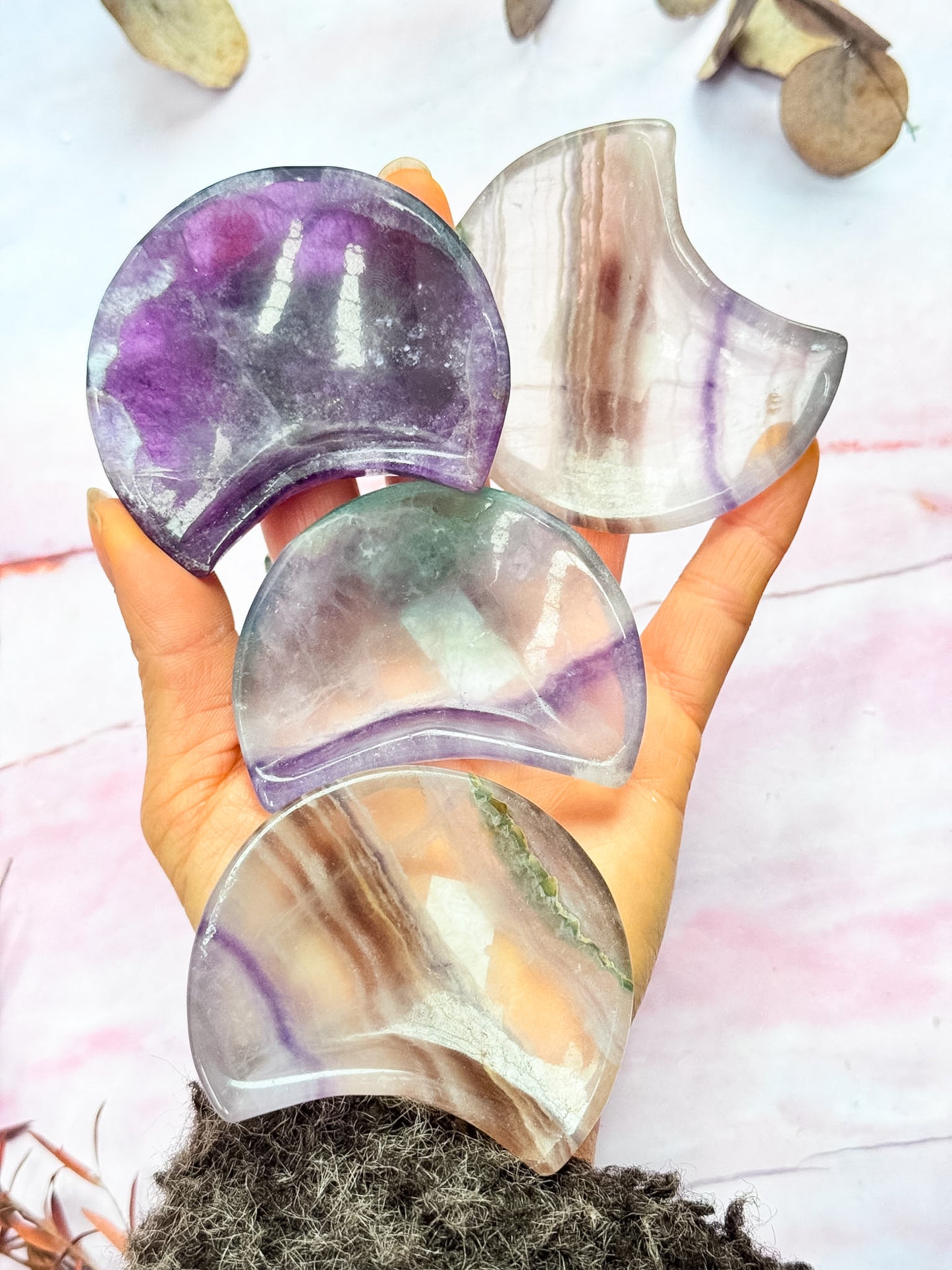 Small Fluorite Moon Bowls