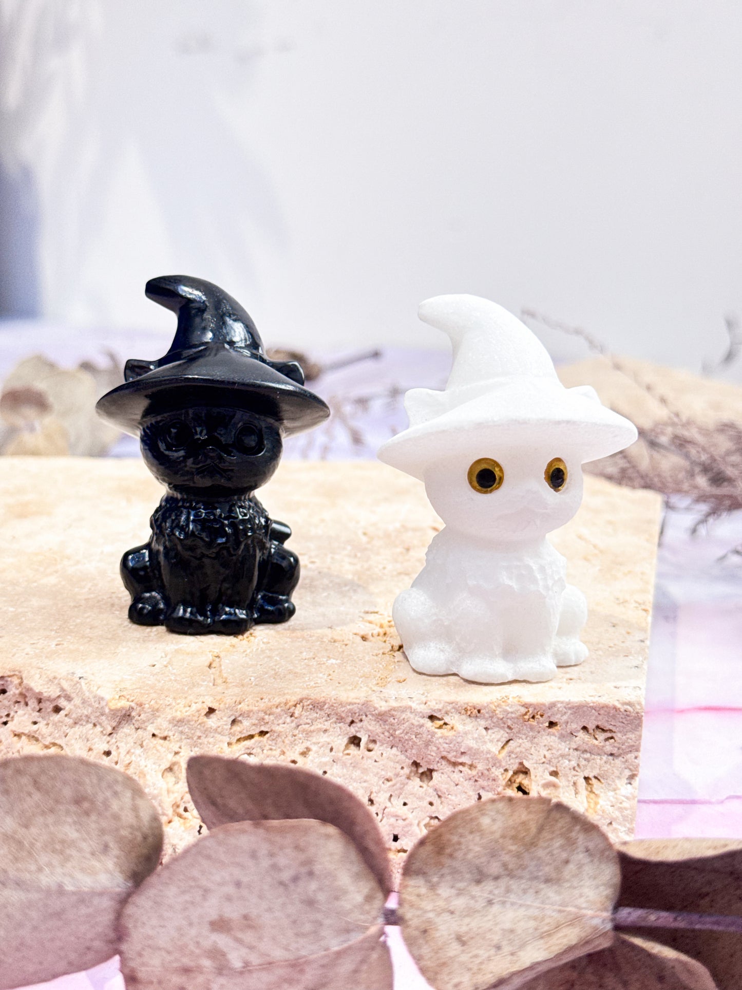 Witch Cat Carvings