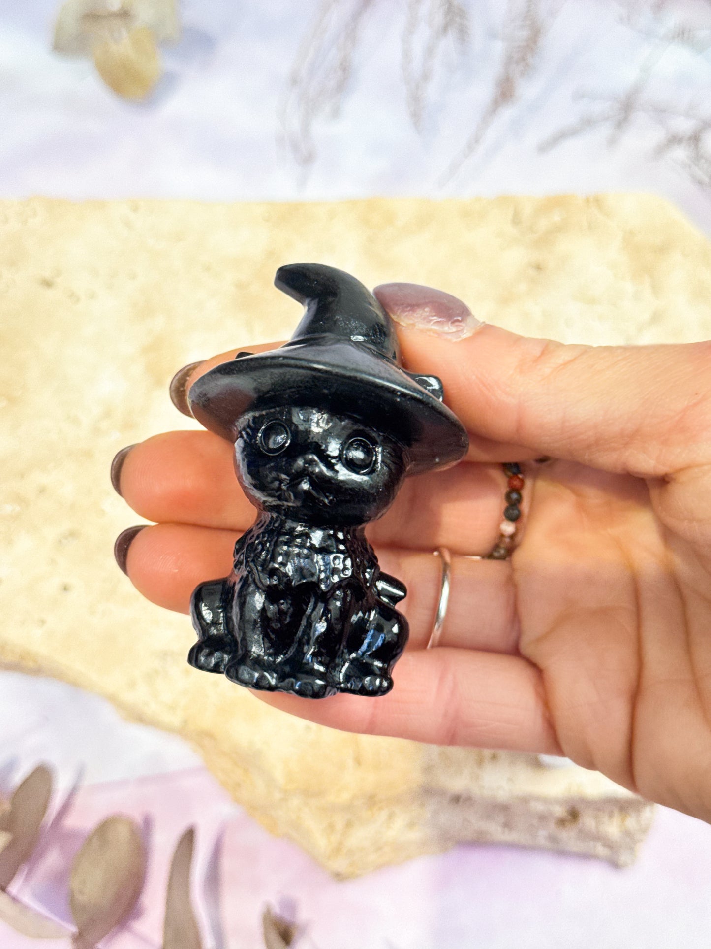 Witch Cat Carvings