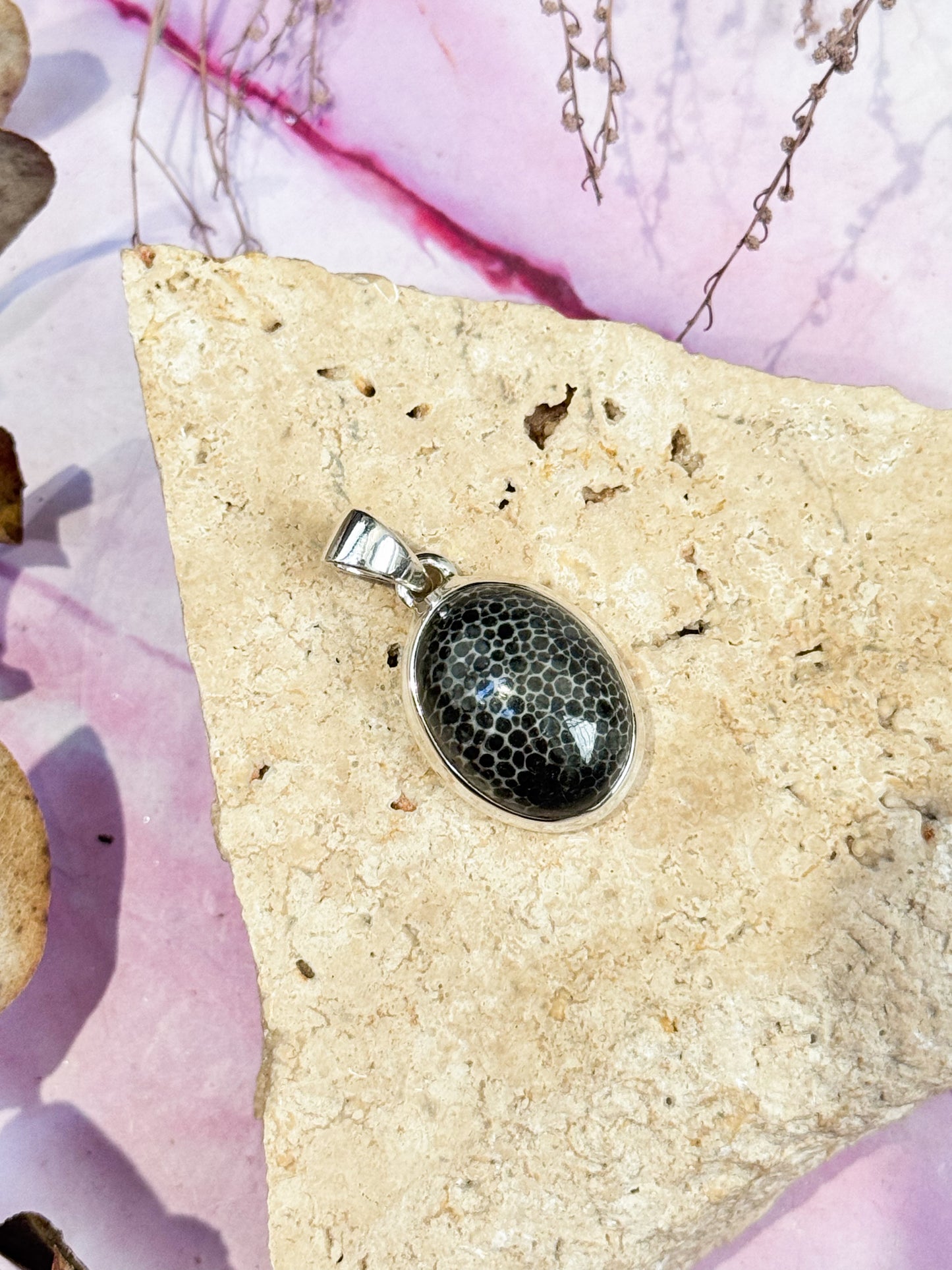 Black Coral Pendant #1