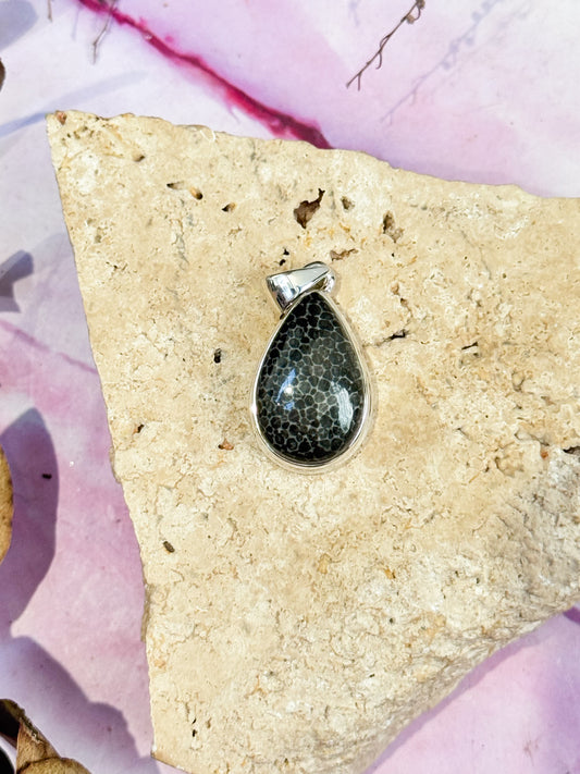 Black Coral Pendant #2