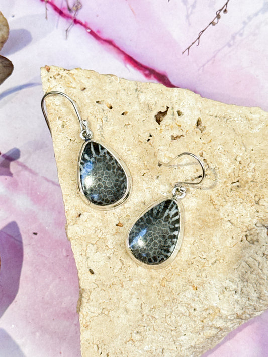 Black Coral Earrings #1