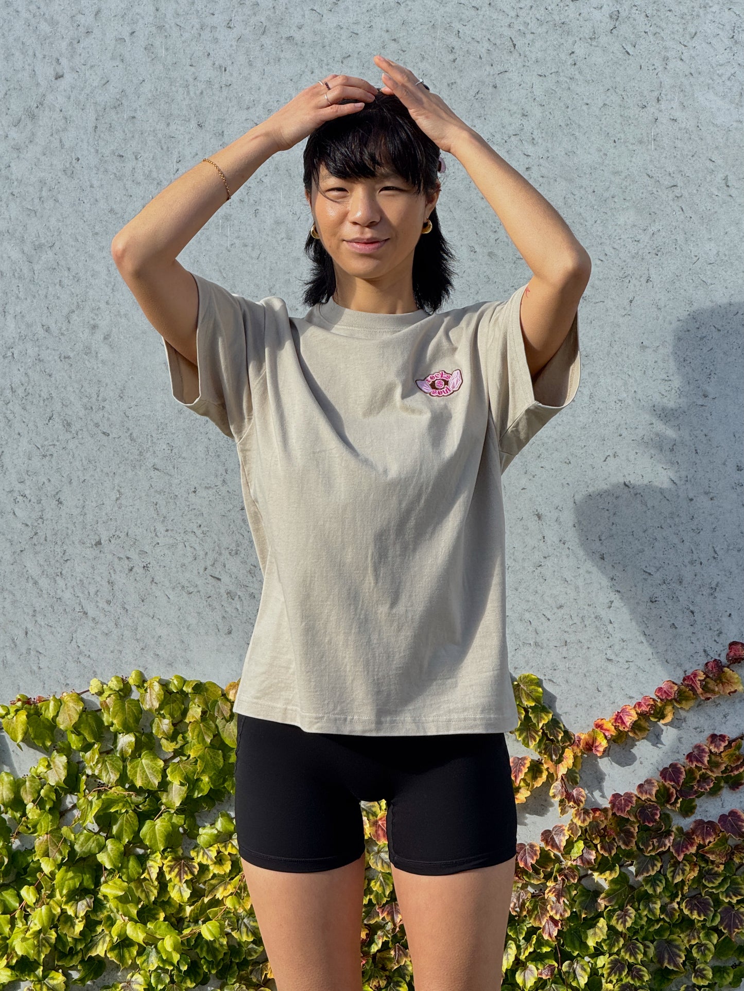 Beige T-Shirt - Rocks and Soul Breast Cancer Merch