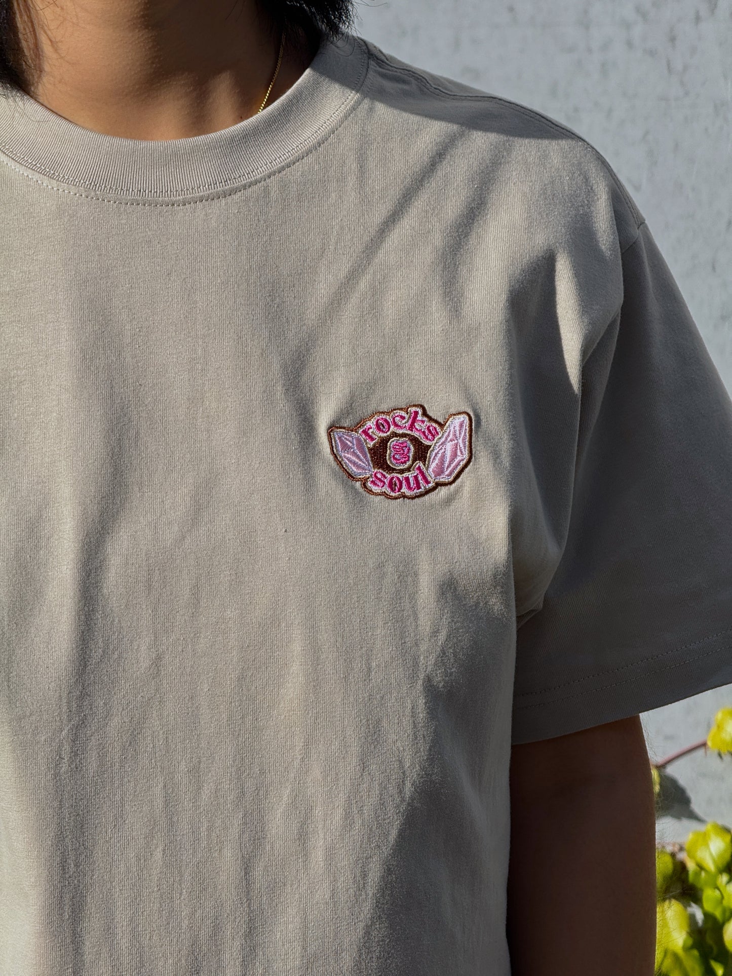 Beige T-Shirt - Rocks and Soul Breast Cancer Merch