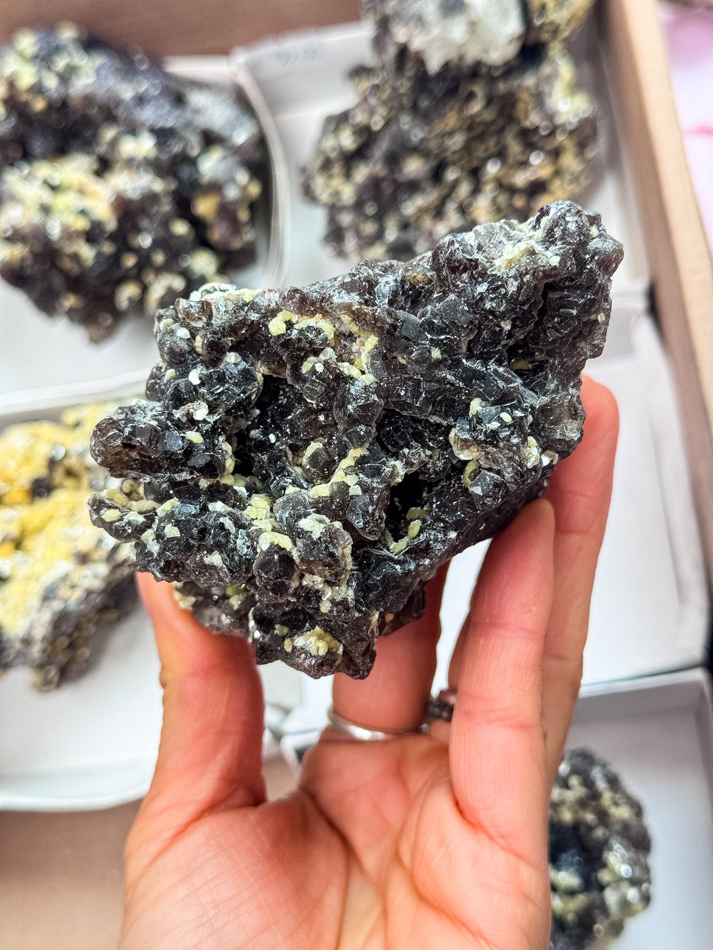 Rare Smokey Fluorite with Yellow Vermiculite