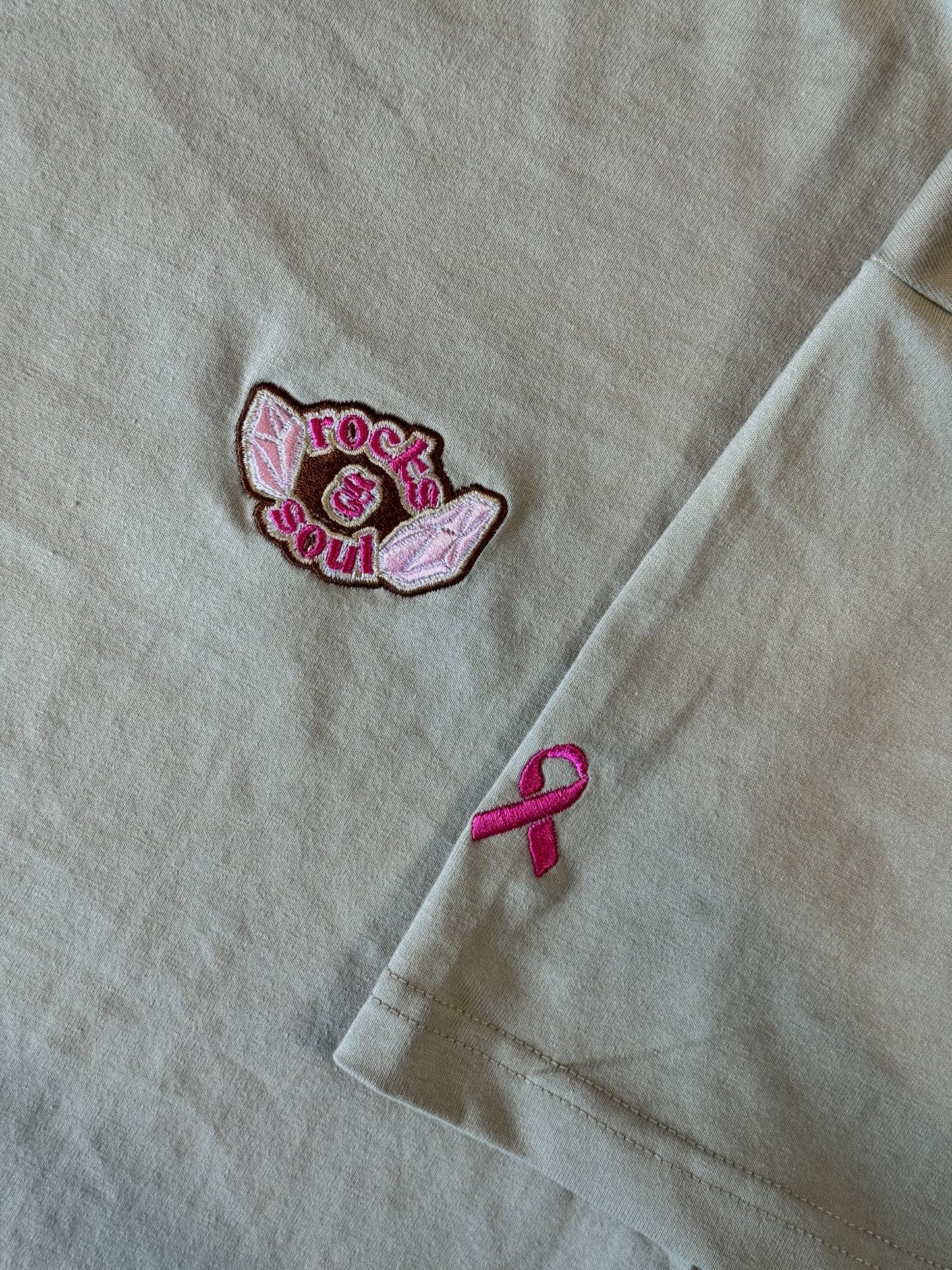 Beige T-Shirt - Rocks and Soul Breast Cancer Merch