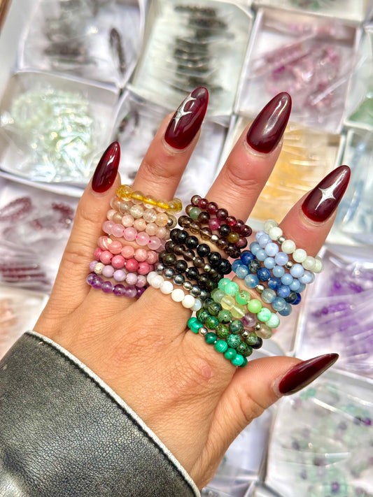 Crystal Anxiety Bead Rings