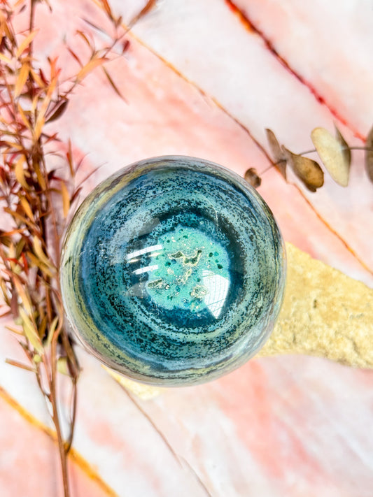Orbicular Ocean Jasper Sphere