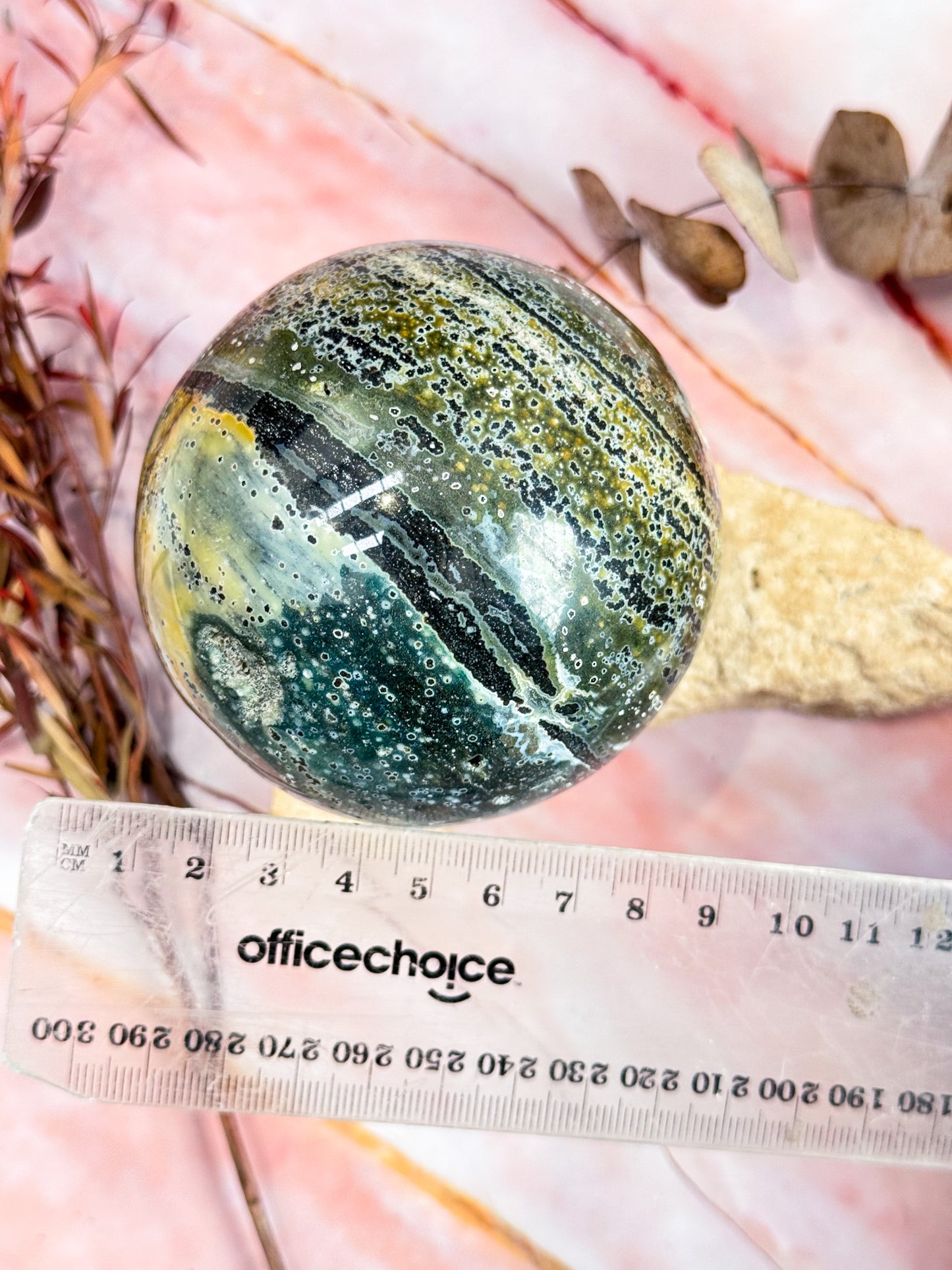 Orbicular Ocean Jasper Sphere
