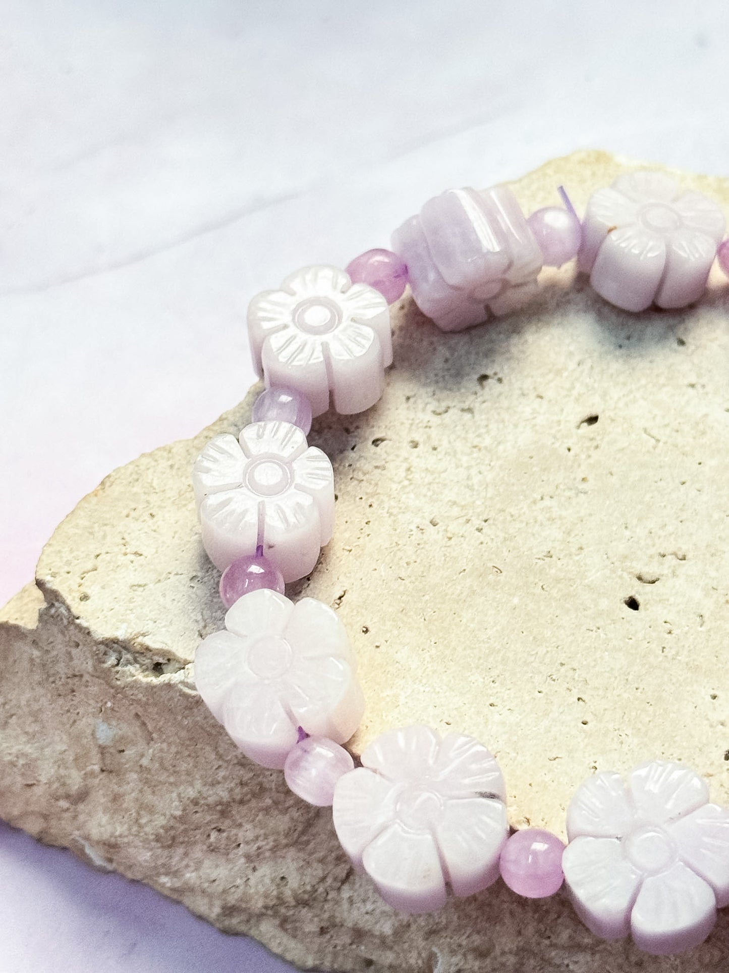 Kunzite Flower Bracelet