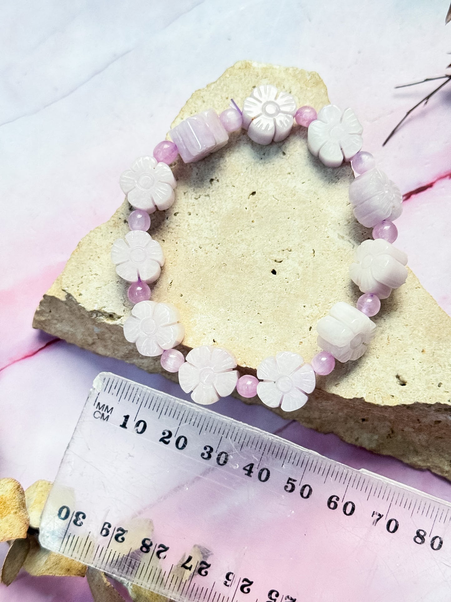Kunzite Flower Bracelet