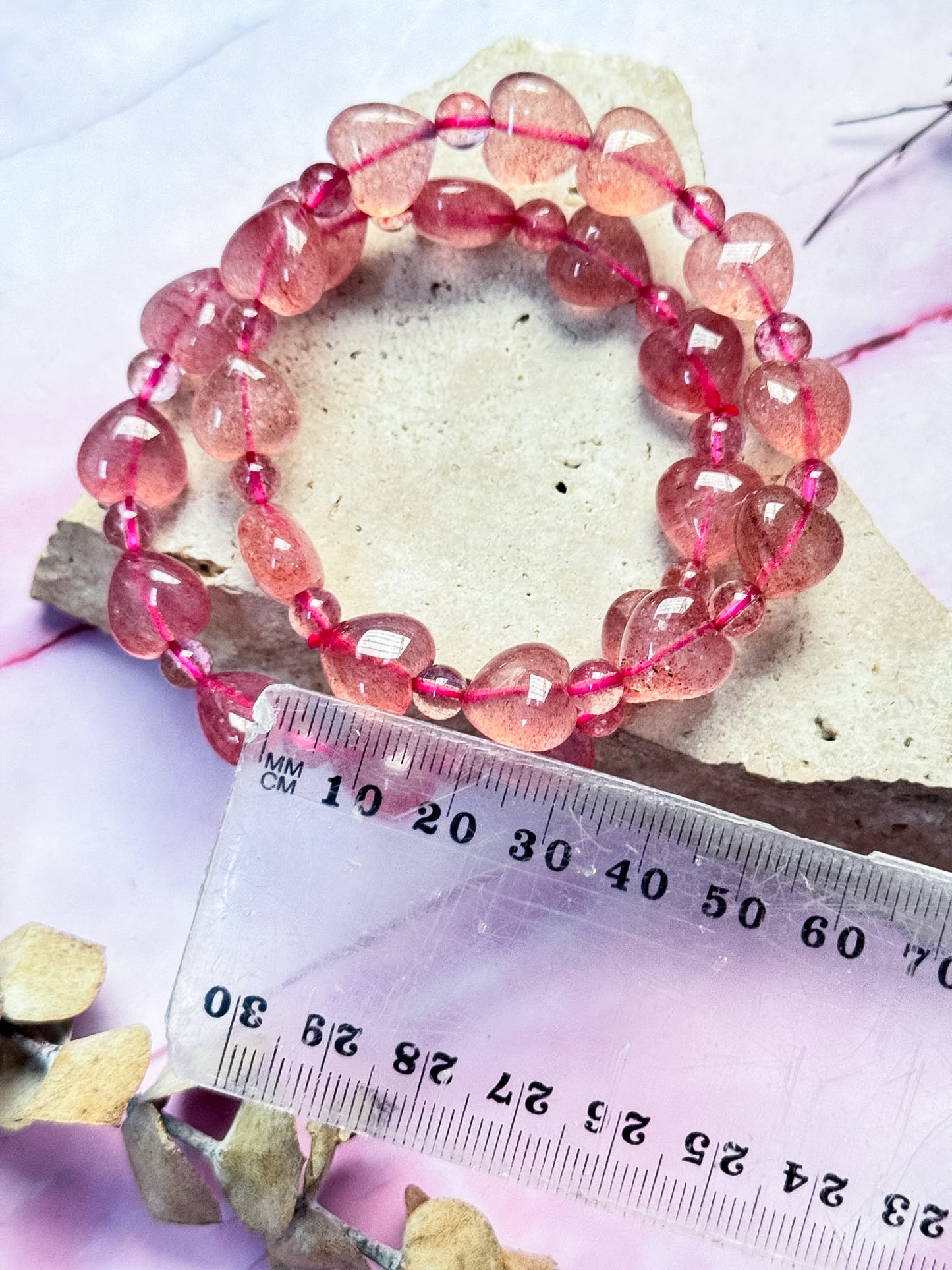 Strawberry Quartz Heart Bracelets