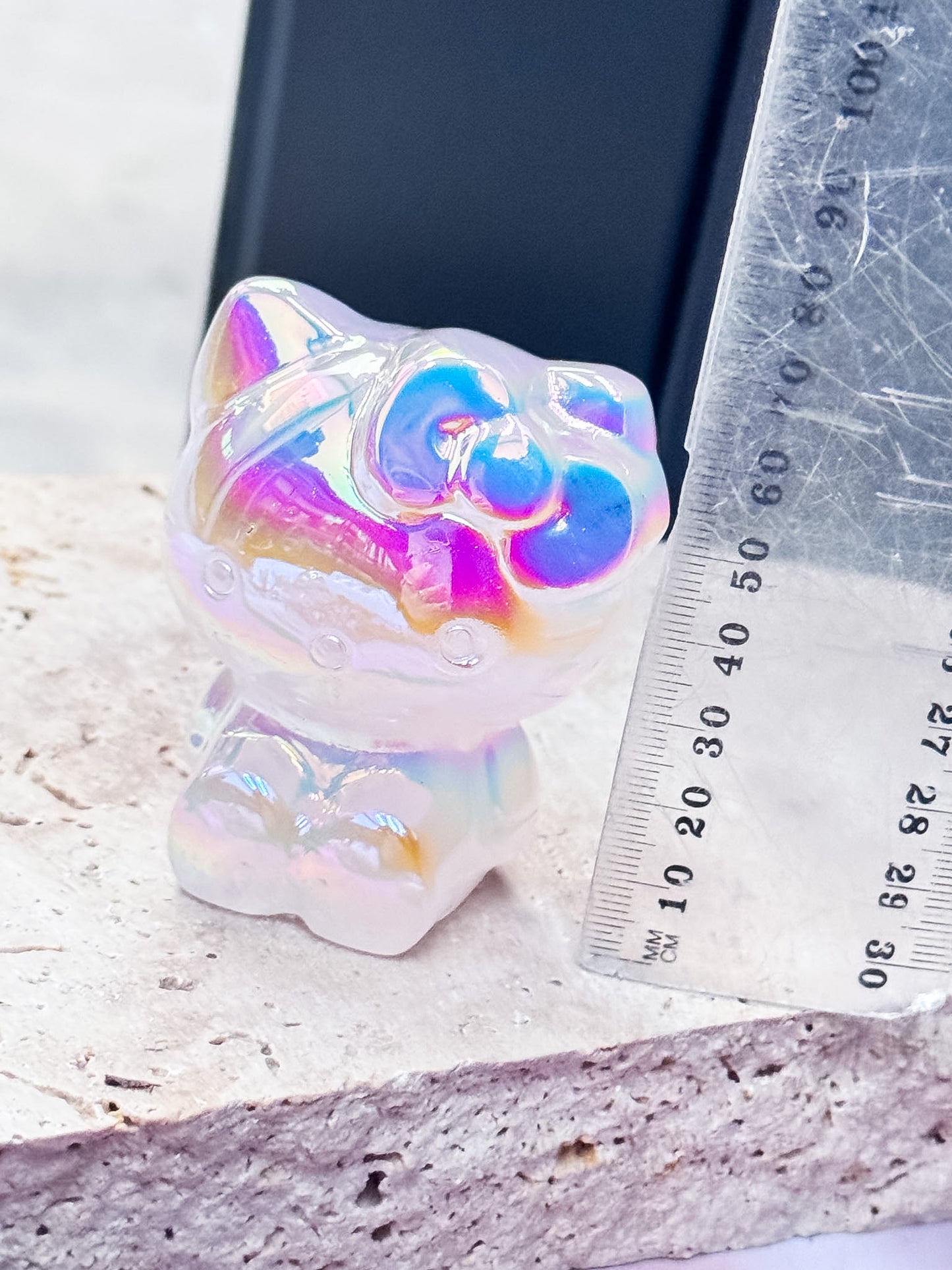 Aura Rose Quartz Kitty Carvings