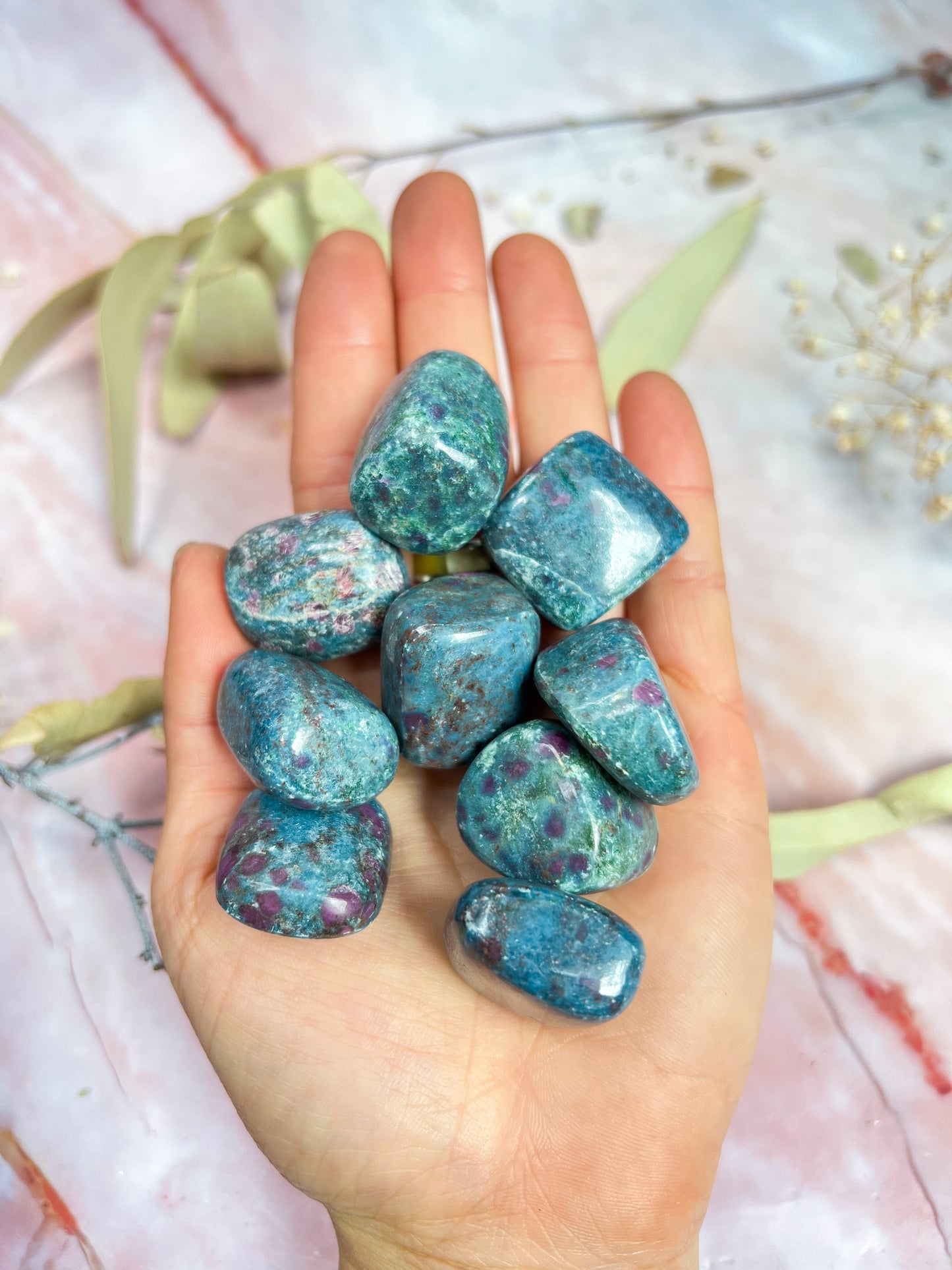 Ruby in Kyanite Tumbles