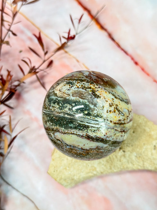 Orbicular Ocean Jasper Sphere