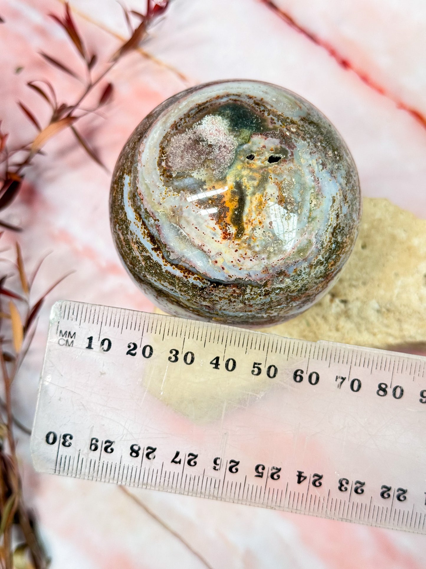 Orbicular Ocean Jasper Sphere