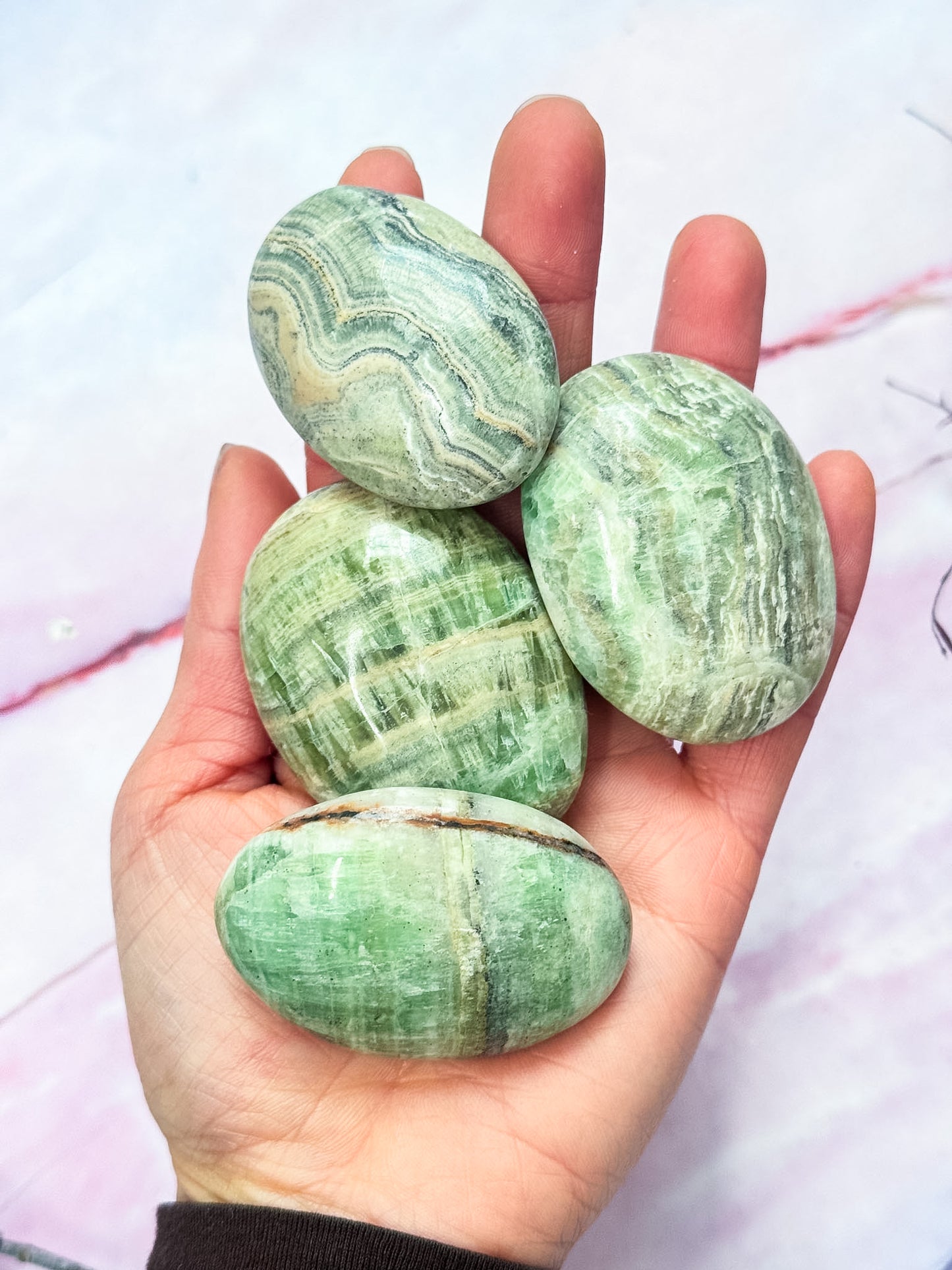 Kiwi Calcite Palmstones