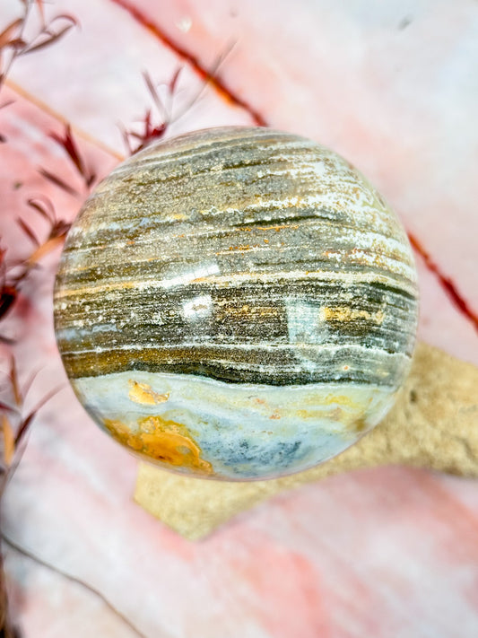 Orbicular Ocean Jasper Sphere