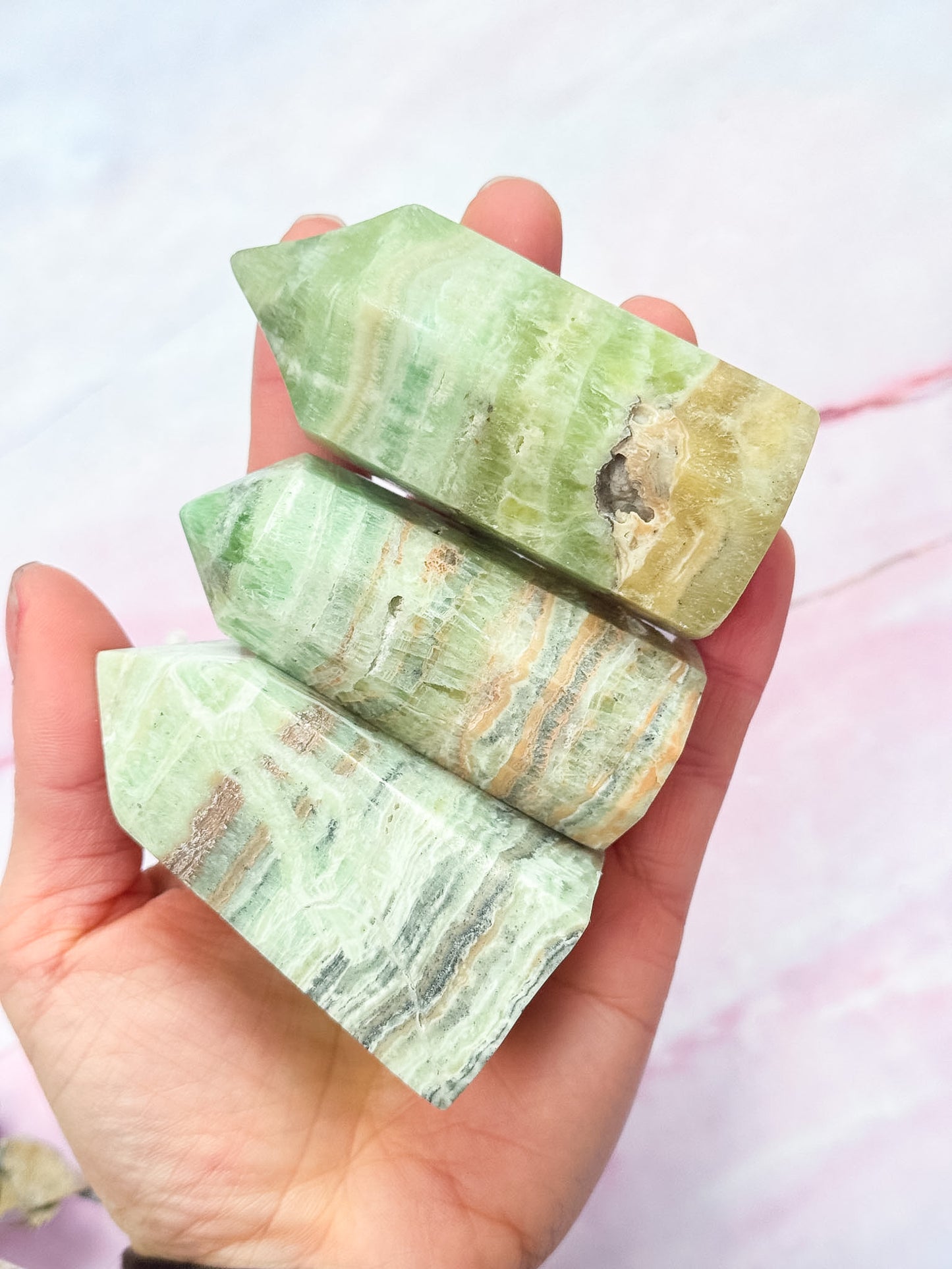 Kiwi Calcite Points
