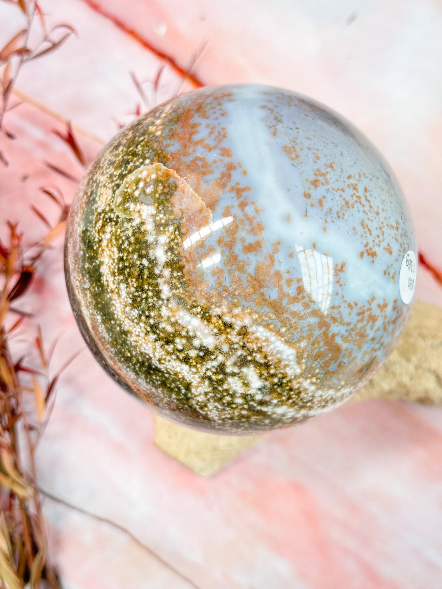 Orbicular Ocean Jasper Sphere