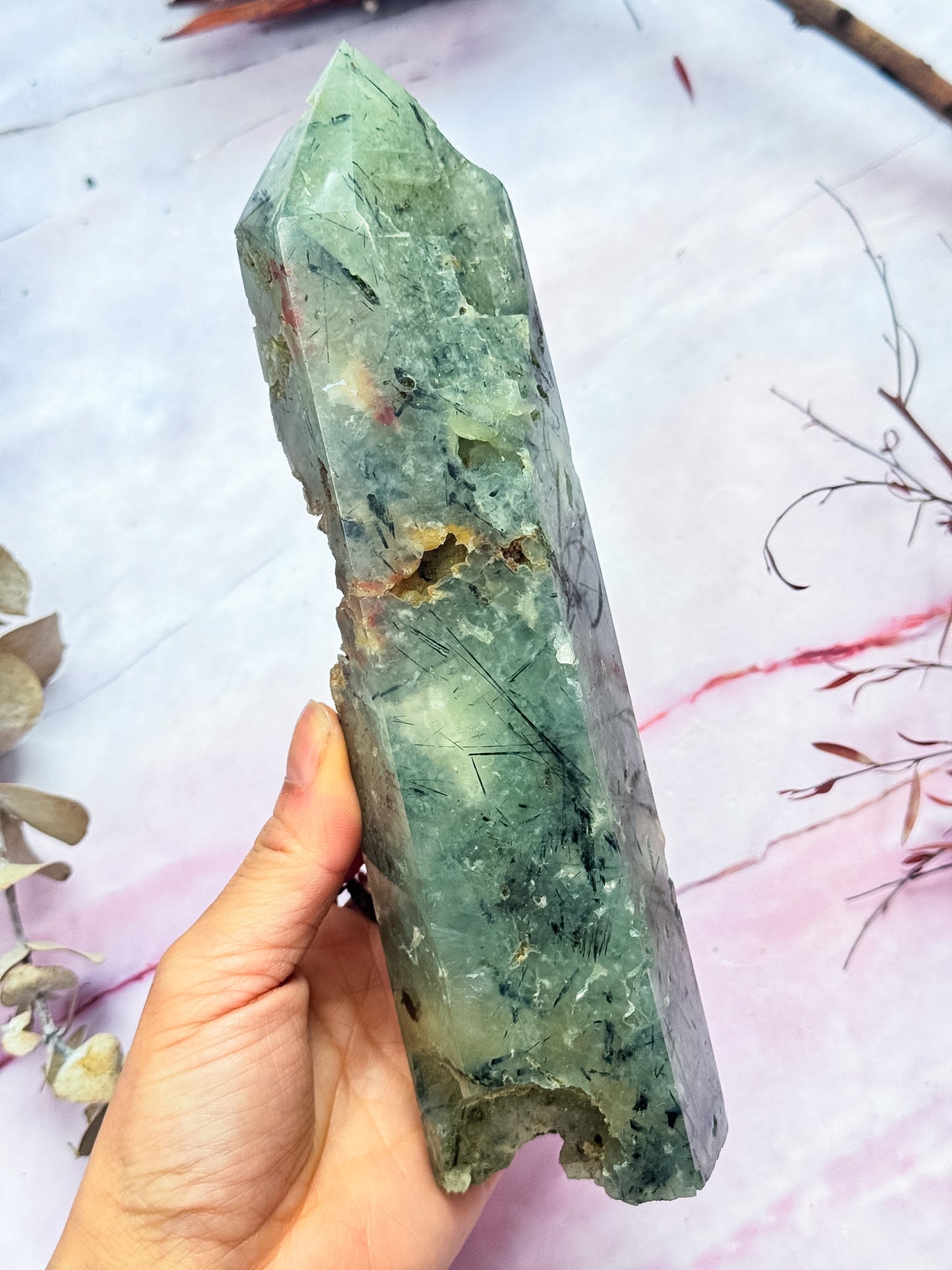 Prehnite with Epidote Tower