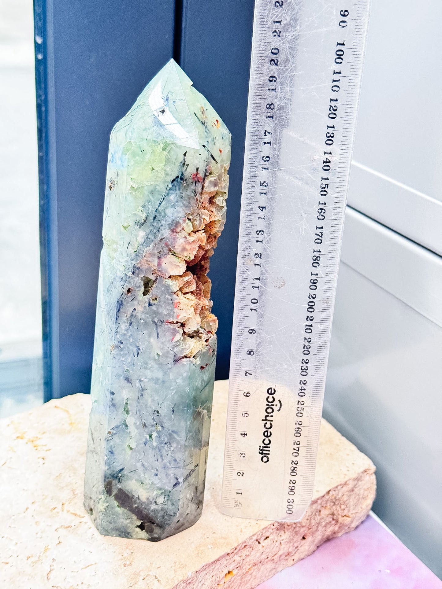 Prehnite with Epidote Tower