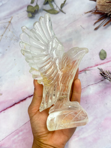 Clear Quartz Eagle Carving